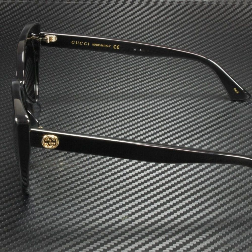 Gucci Shiny Black Cat Eyes! 57mm Sunglasses - Picture 3 of 3